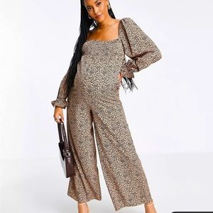 ASOS Maternity Jumpsuit in Cheetah Print